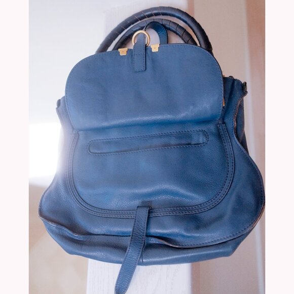 CHLOE MARCIE BAG Medium Calf Leather in a Stunning Blue Color, Gently Used - Picture 8 of 12
